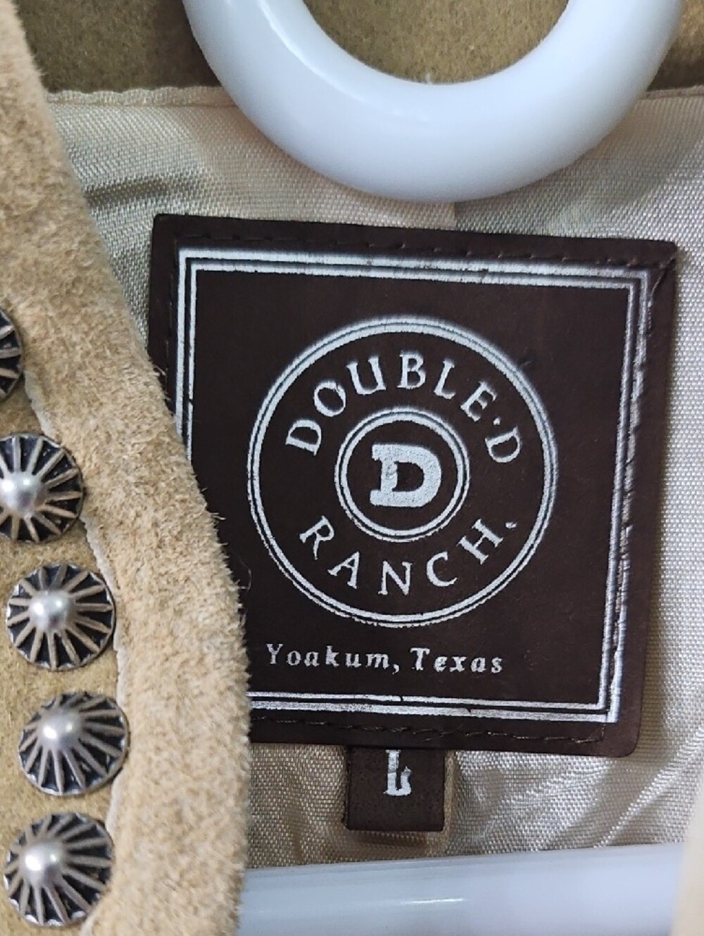 Double D Ranch Camel Fringe & Stud Military Pea Coat - Picture 2 of 7
